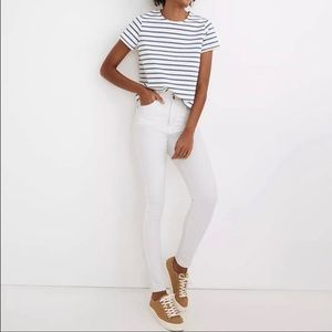Madewell 10" High-Rise Skinny Jeans in Pure White Size 25P